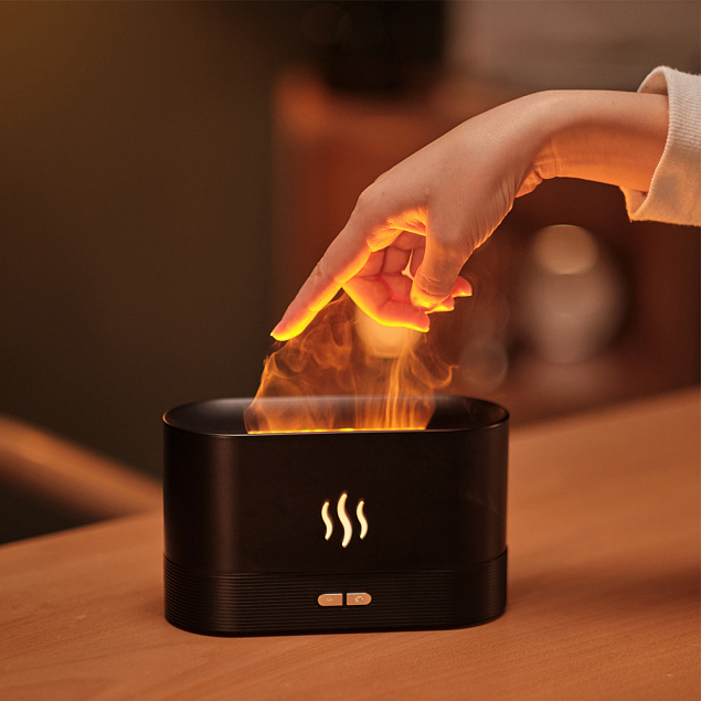 USB арома увлажнитель воздуха Flame со светодиодной подсветкой - изображением огня с логотипом в Санкт-Петербурге заказать по выгодной цене в кибермаркете AvroraStore