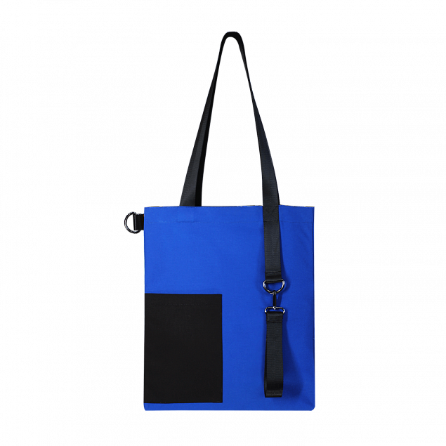 Шоппер Superbag Color (синий с чёрным) с логотипом в Санкт-Петербурге заказать по выгодной цене в кибермаркете AvroraStore