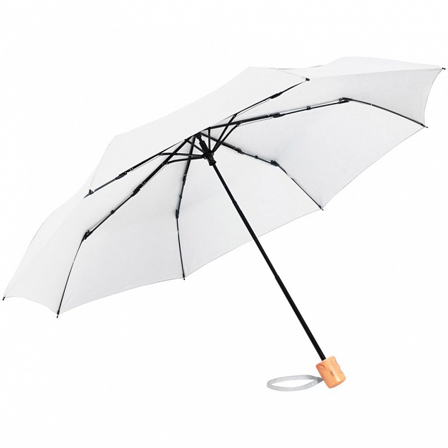 Зонт складной OkoBrella, белый с логотипом в Санкт-Петербурге заказать по выгодной цене в кибермаркете AvroraStore