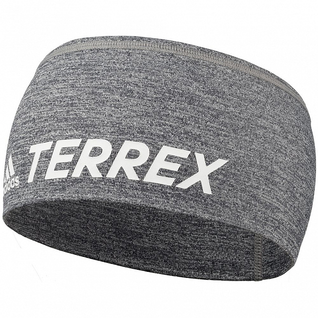 Спортивная повязка на голову Terrex Trail, серый меланж с логотипом в Санкт-Петербурге заказать по выгодной цене в кибермаркете AvroraStore