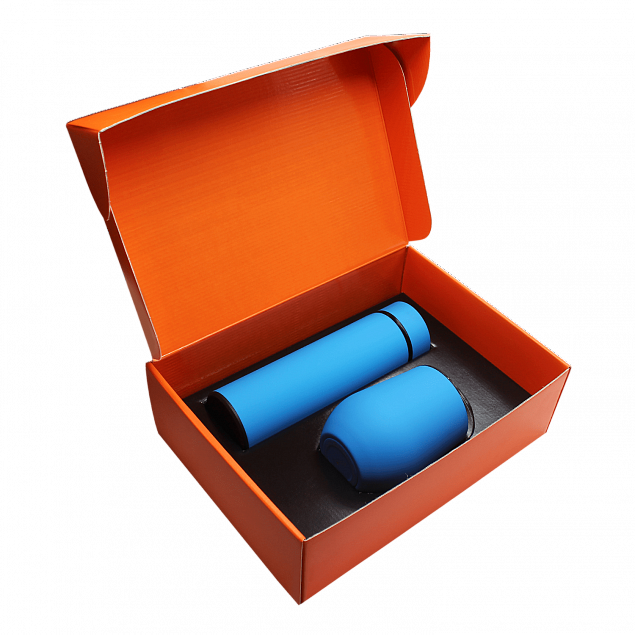 Набор Hot Box C (софт-тач) B, голубой с логотипом в Санкт-Петербурге заказать по выгодной цене в кибермаркете AvroraStore