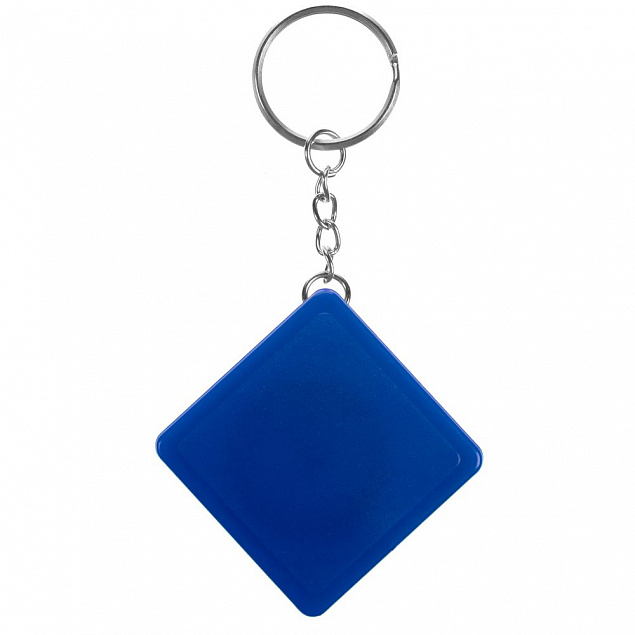 Брелок с рулеткой Square ver.2, синий с логотипом в Санкт-Петербурге заказать по выгодной цене в кибермаркете AvroraStore