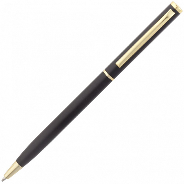 Ручка шариковая Hotel Gold, ver.2, черная с логотипом в Санкт-Петербурге заказать по выгодной цене в кибермаркете AvroraStore