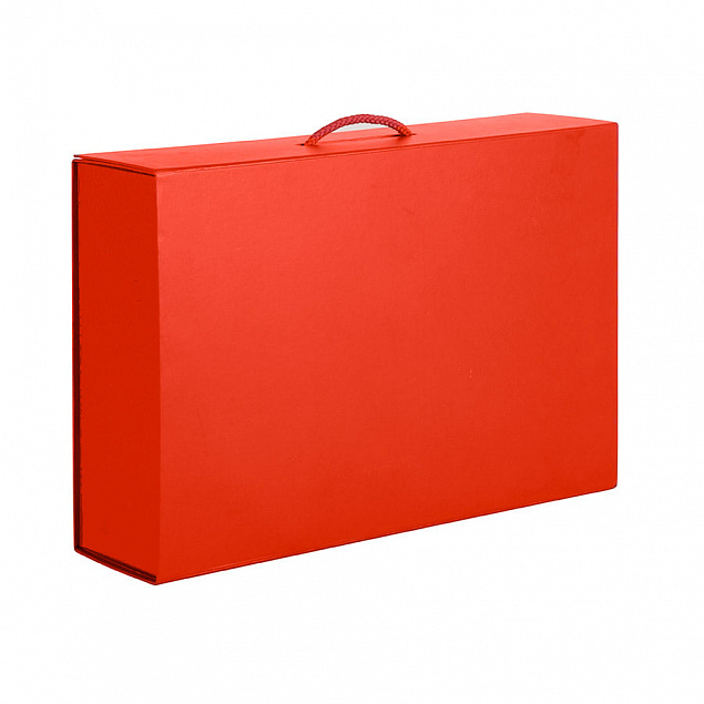 Коробка складная подарочная, 37x25x10cm, кашированный картон, красный с логотипом в Санкт-Петербурге заказать по выгодной цене в кибермаркете AvroraStore