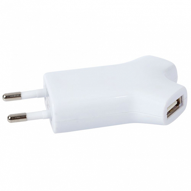 Сетевое зарядное устройство Uniscend Double USB, белое с логотипом в Санкт-Петербурге заказать по выгодной цене в кибермаркете AvroraStore