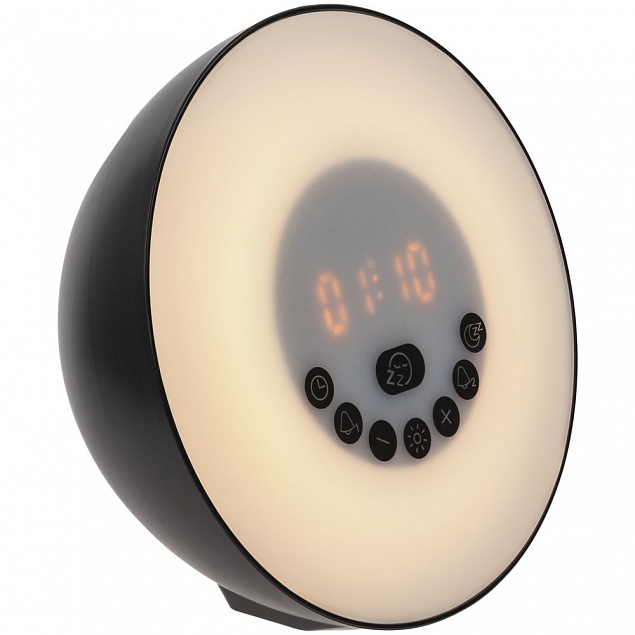 Лампа-колонка dreamTime для пробуждения светом и музыкой, черная с логотипом в Санкт-Петербурге заказать по выгодной цене в кибермаркете AvroraStore