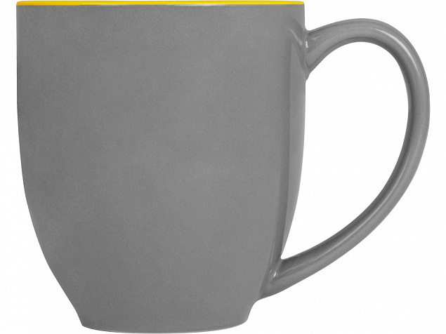 Кружка керамическая Gracy 470мл, серый/желтый с логотипом в Санкт-Петербурге заказать по выгодной цене в кибермаркете AvroraStore