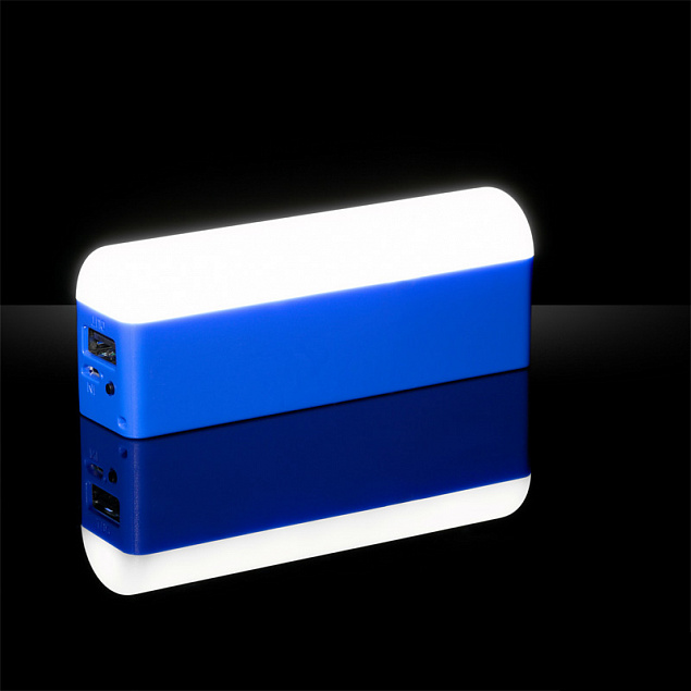 Зарядное устройство с лампой "Светлячок" 2600 mAh, синий с логотипом в Санкт-Петербурге заказать по выгодной цене в кибермаркете AvroraStore