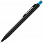 Ручка шариковая Chromatic, черная с голубым с логотипом в Санкт-Петербурге заказать по выгодной цене в кибермаркете AvroraStore