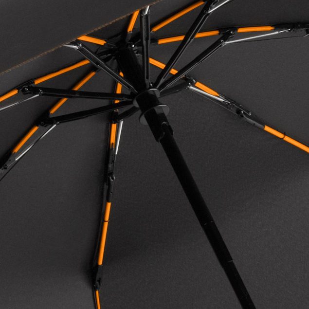 Зонт складной AOC Mini с цветными спицами, оранжевый с логотипом в Санкт-Петербурге заказать по выгодной цене в кибермаркете AvroraStore