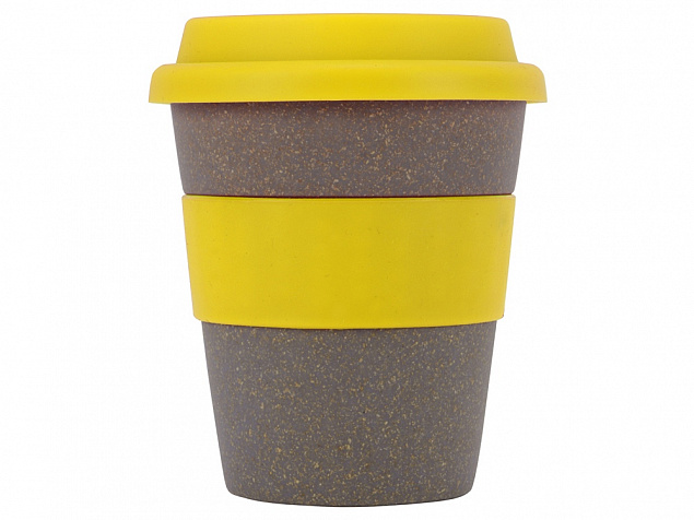 Стакан с силиконовой крышкой Café, желтый с логотипом в Санкт-Петербурге заказать по выгодной цене в кибермаркете AvroraStore