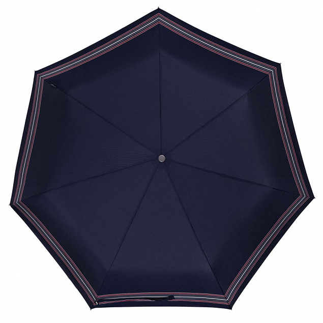 Складной зонт TAKE IT DUO, синий в полоску с логотипом в Санкт-Петербурге заказать по выгодной цене в кибермаркете AvroraStore