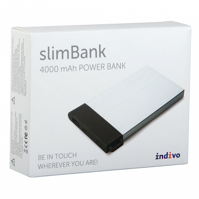 Внешний аккумулятор slimBank 4000 mAh с логотипом в Санкт-Петербурге заказать по выгодной цене в кибермаркете AvroraStore
