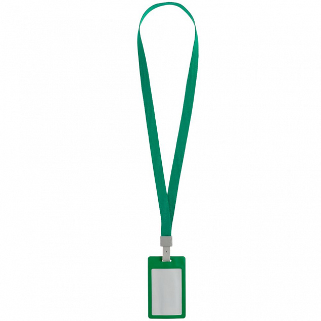 Карман для бейджа с лентой Staff, зеленый с логотипом в Санкт-Петербурге заказать по выгодной цене в кибермаркете AvroraStore