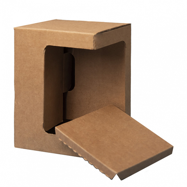 Коробка для кружки 26700, размер 11,9х8,6х15,2 см, микрогофрокартон, коричневый с логотипом в Санкт-Петербурге заказать по выгодной цене в кибермаркете AvroraStore