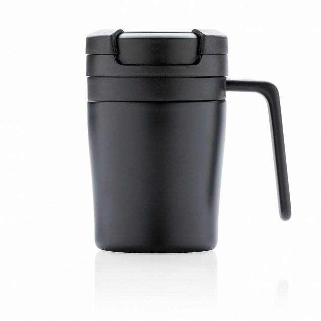 Термокружка с ручкой Coffee-to-go, черный с логотипом в Санкт-Петербурге заказать по выгодной цене в кибермаркете AvroraStore
