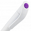 Ручка шариковая Grip, белая с фиолетовым с логотипом в Санкт-Петербурге заказать по выгодной цене в кибермаркете AvroraStore
