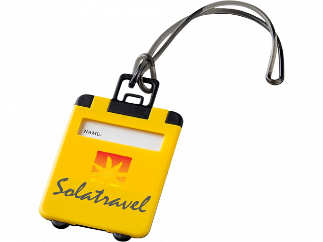 Бирка для багажа Taggy, желтый с логотипом в Санкт-Петербурге заказать по выгодной цене в кибермаркете AvroraStore