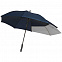 Зонт-трость Fiber Move AC, темно-синий с серым с логотипом в Санкт-Петербурге заказать по выгодной цене в кибермаркете AvroraStore