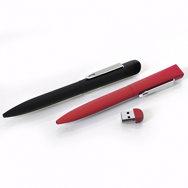 IQ, ручка с флешкой, 8 GB, металл, soft-touch с логотипом в Санкт-Петербурге заказать по выгодной цене в кибермаркете AvroraStore