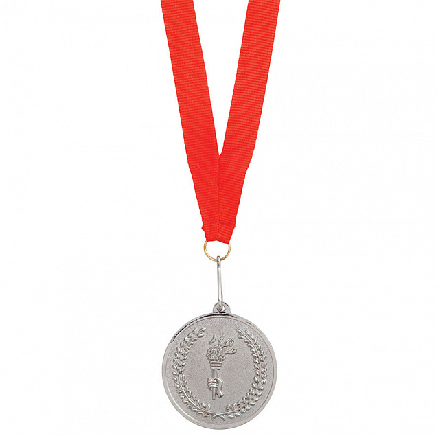 Медаль наградная на ленте  "Серебро" с логотипом в Санкт-Петербурге заказать по выгодной цене в кибермаркете AvroraStore
